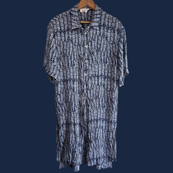 Anthropologie Oversized Print Shirt Dress with side slits - Picture 1 of 9
